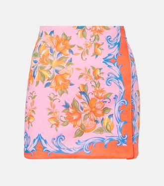 Farm Rio Sicily floral cotton wrap skirt
