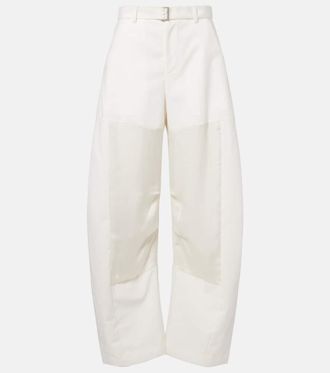 sacai Belted barrel-leg pants