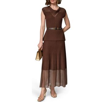 DKNY Belted Cap Sleeve Maxi Dress in Canyon at Nordstrom, Size X-Large