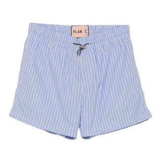 Plan C Plan C, Korte Broeken, Dames, Blauw, S, Katoen, Gestreepte shorts met trekkoord