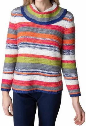 Habitat Rustic Stripe Cowl Pullover Sweater In Multi Stripe