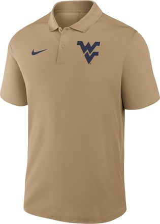 Nike West Virginia Primetime Victory Primary Logo Nike Mens Dri-FIT College Polo in Brown | 03582FEWVN-KJH