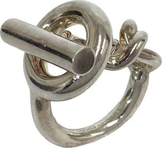 Herm&egrave;s Silver Silver 925 Band Ring (Pre-Owned)