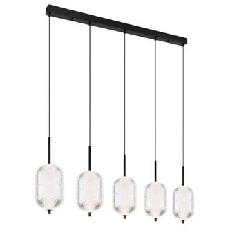 Netlighting Kurius Bar Pendant Ceiling Light Matt Black 5x LED 30004500K