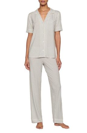 Eberjey Gisele Jersey Pajamas in Tide Dot Ivory/Ivory at Nordstrom, Size X-Small