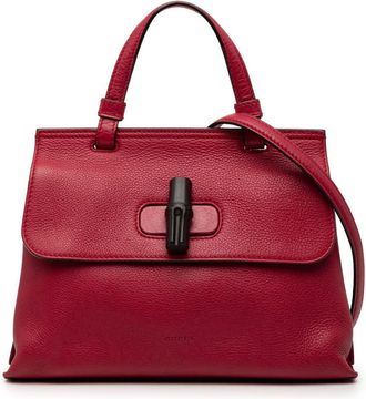 Gucci Pre-owned Gucci Small Calfskin Bamboo Daily Satchel Ladies SI2LTZ9LJNOSTEN1