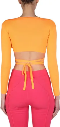 Msgm Ribbed V-Neck Tank Top - Orange