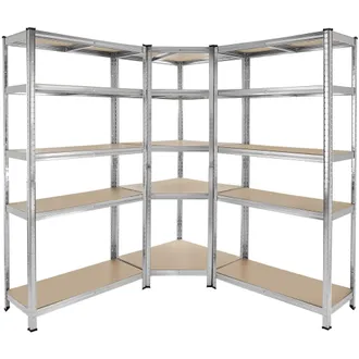 TecTake Estanter&iacute;a met&aacute;lica esquinera, 3 partes, 2625 kg, 165x165x180 cm