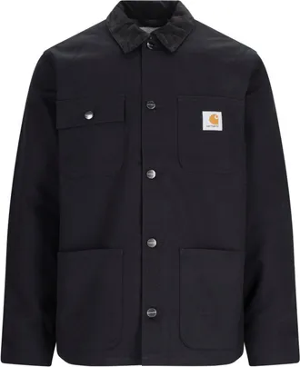 Carhartt Work in Progress Black Michigan Waterproof Cotton Shirt Jacket