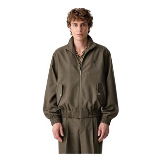 Dr&ocirc;le de Monsieur Jassen, Heren, Bruin, L, Wol, Geborduurde Flanellen Track Jacket