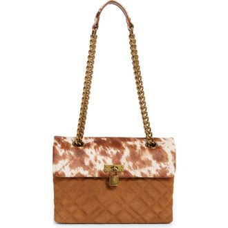 Kurt Geiger Brixton Genuine Calf Hair Shoulder Bag in Open Brown at Nordstrom Rack