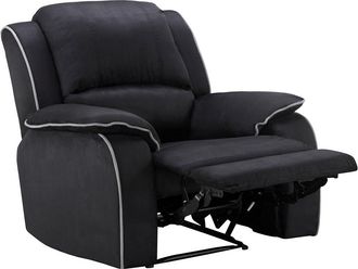 Vente-Unique Sill&oacute;n relax de microfibra HERNANI - Negro