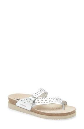 Mephisto Helena Perforated Toe Loop Sandal in Silver Bahia at Nordstrom Rack, Size 7