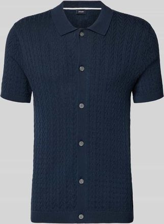 Joop Poloshirt in Strick-Optik Modell Tristao in Marine, Gr&ouml;&szlig;e XXXL