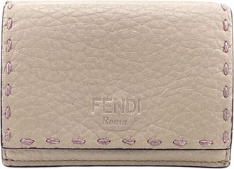 Fendi Beige Leather Wallet (Tri-Fold) (Pre-Owned)
