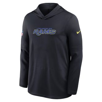 Nike Los Angeles Rams Rivalries Collection Sideline Nike Mens Dri-FIT NFL Long-Sleeve Hooded Top in Blue | 03B94FA9X-3NZ
