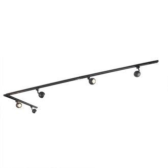 QAZQA Qazqa Moderno Sistema De Iluminaci&oacute;n De Riel Inteligente Monof&aacute;sico Con 5 Gu10 Wifi Negros - Iconic Gissi Acero /aluminio Alargada Adecuado Para Led M