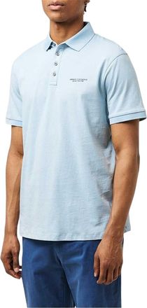 A|X Armani Exchange Heren Katoenen Polo Shirt (Asblauw)