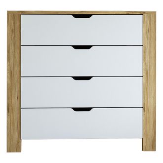 Dmora C&oacute;moda Pastena, 4 Cajones, Apertura Deslizante, Cierre Deslizante, 90x42x85h Cm, Marr&oacute;n Roble
