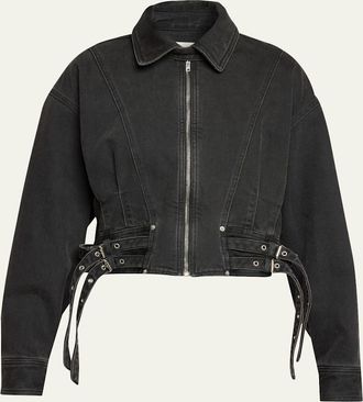 Isabel Marant Santa Cropped Cotton Denim Jacket