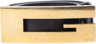 Gucci Pre-owned Vintage G Buckle Belt - female - Gucci Vintage - Vintage Belts - Black - ONE SIZE - Pre-owned