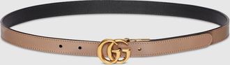 Gucci GG Marmont Reversible Thin Belt, Neutral, Leather