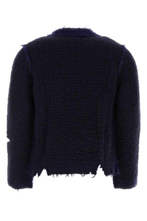 Namacheko Mens Two-Tone Wool Blend Sweater Navy Maglieria
