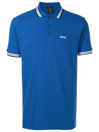 BOSS Poloshirt met logoprint - Blauw