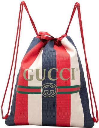 Gucci Pre-owned Gucci Canvas Sylvie Baiadera Web Drawstring Backpack Ladies 2OZB786JWT9D2R93