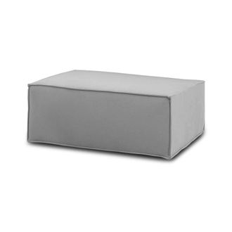 Dmora Dmora - Puff Dabdella, Otomana De La Sala De Estar, 100% Made In Italy, Sill&oacute;n Relax En Tela Tapizada, Cm 100x70h43, Gris