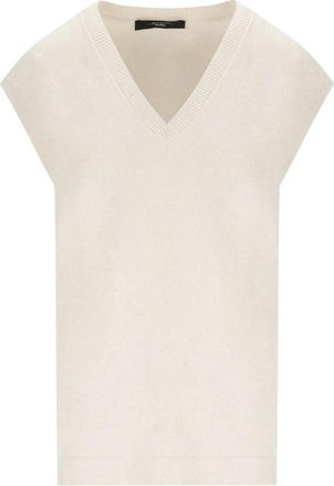 Max Mara Orosei Gebreid Vest - Dames - Bodywarmers - Beige - M - Polyester - Jassen