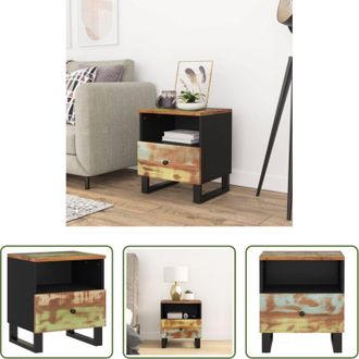 vidaXL vidaXL Mobili sostenibili - Comodino in Legno Massello di Recupero e Legno Multistrato