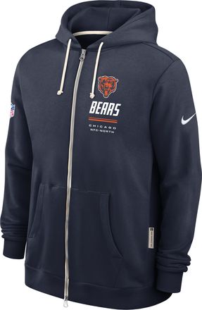 Nike Chicago Bears Sideline Standard Issue Nike Mens Dri-FIT NFL Full-Zip Hoodie in Blue | 03AV41L7Q-JK9