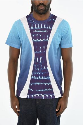Dsquared2 Perforated CIGARETTE FIT Crew-neck T-shirt with Gradient Det size M