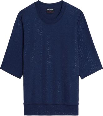 Zadig&Voltaire Edmond sweater met stras - Blauw