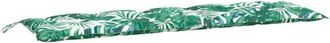 vidaXL Cojines Banco Jard&iacute;n 2 Uds Tela Estampado De Hojas 180x50x7 Cm Vidaxl