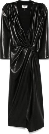 Nissa Abito midi in pelle cruelty free - Nero