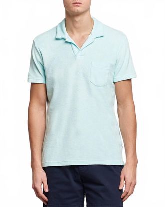 Orlebar Brown Terry Polo Shirt In Clear Sky