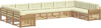 vidaXL Juegos De Sof&aacute;s 10 Uds. Blanco Y Crema Polyester Vidaxl