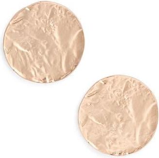 Karine Sultan Textured Medallion Stud Earrings in Rose Gold at Nordstrom Rack