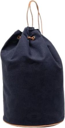Herm&egrave;s Pre-owned Polochon Mimile - Dames - Vintage Tas - Blauw - ONE Size - Leer - Vintage