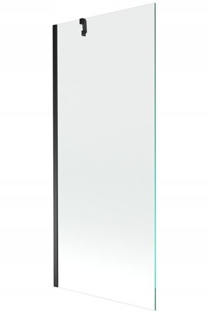 Desconocido Desconocido - Mampara De Ba&ntilde;era 1 Hojas Vidrio Transparente, 80x150 Cm, Perfil Negro