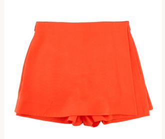 Valentino Garavani Orange Wool Asymmetric Skort Size XS