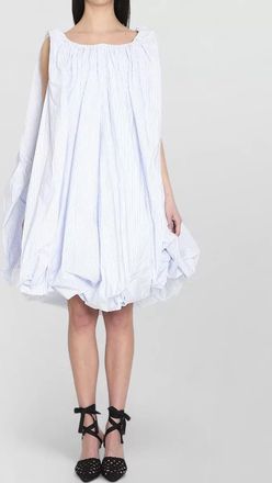 Jacquemus midi dress draped gathered balloon neckline