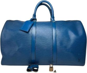 Louis Vuitton Pre-owned Vintage Weekendtas - Dames - Vintage Weekendtas - Blauw - ONE Size - Leer - Vintage