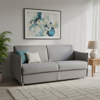Dmora Sof&aacute; Cama 3 Plazas Cecina, Desenfundable, Con Almacenaje, Hecho En Italia, Lavable, 200x95 Cm Gris
