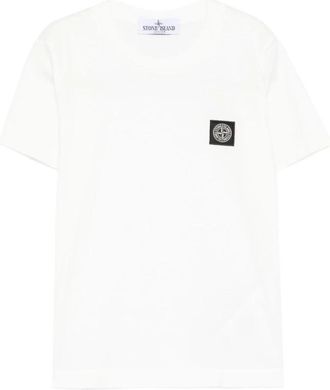 Stone Island T-Shirts, male, White, Size: 10 Y T-Shirt