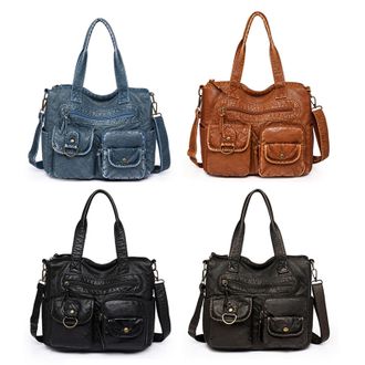 Generic Punk Crossbody Bag Multi-pocket Y2k Shoulder Bag Messenger Bag for Women (Black)