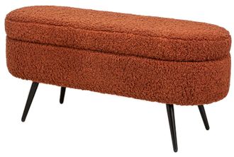Nordlys Scandinavian Design Bench with Metal Legs Storage in Red