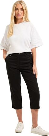 Wallis Petite Stretch Capri Trousers, 12, Black
